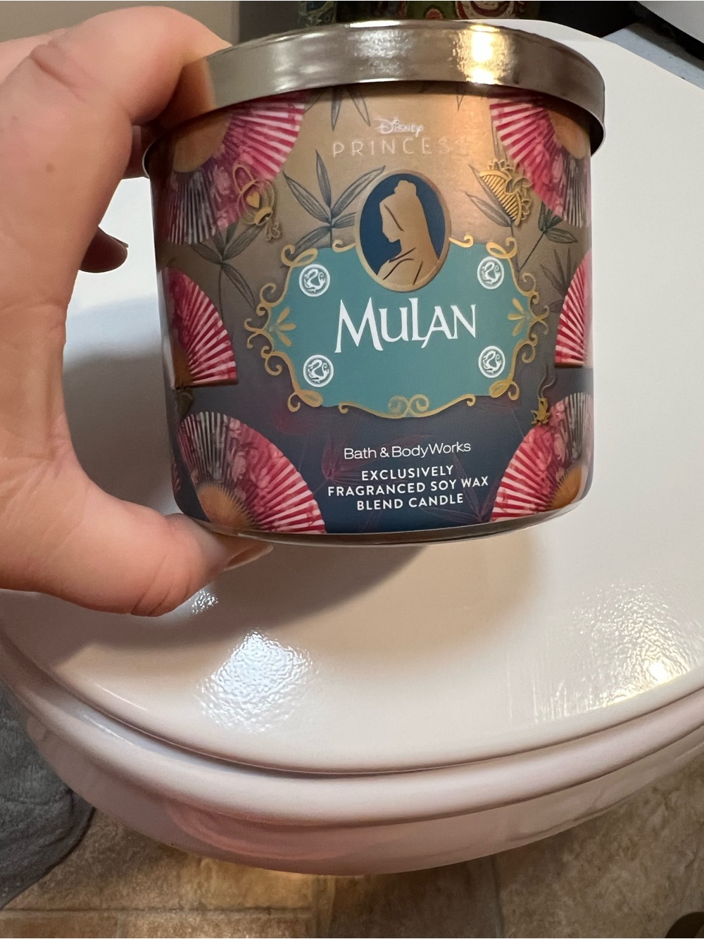 Bath & Body Works Mulan Fragranced Soy Candle - Pink, Teal, Gold